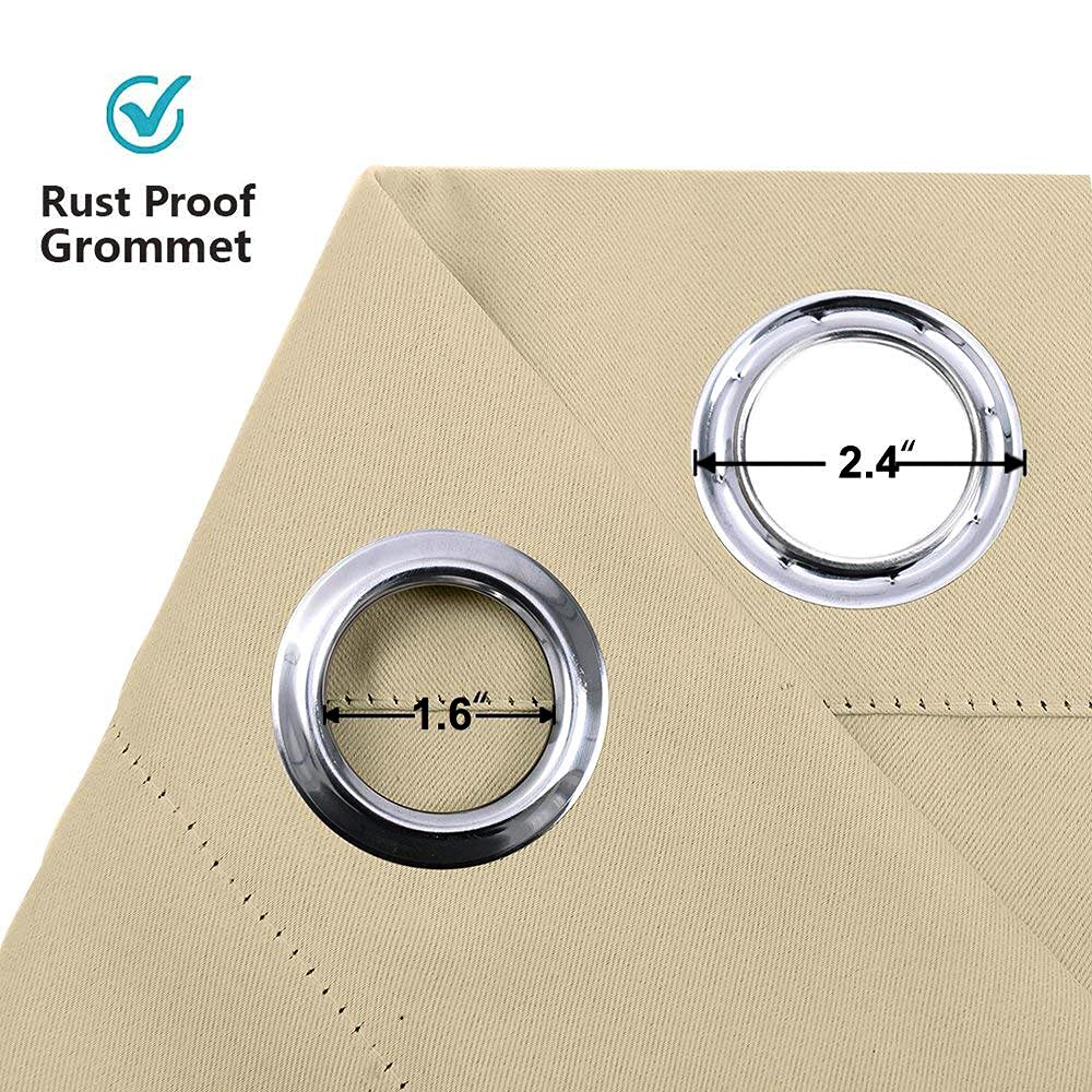 Ryb Home Thermal Insulated Tiers Short Curtains For Living Room, Plain Ring Top Small Window Treatment Panels For Office/Kitchen