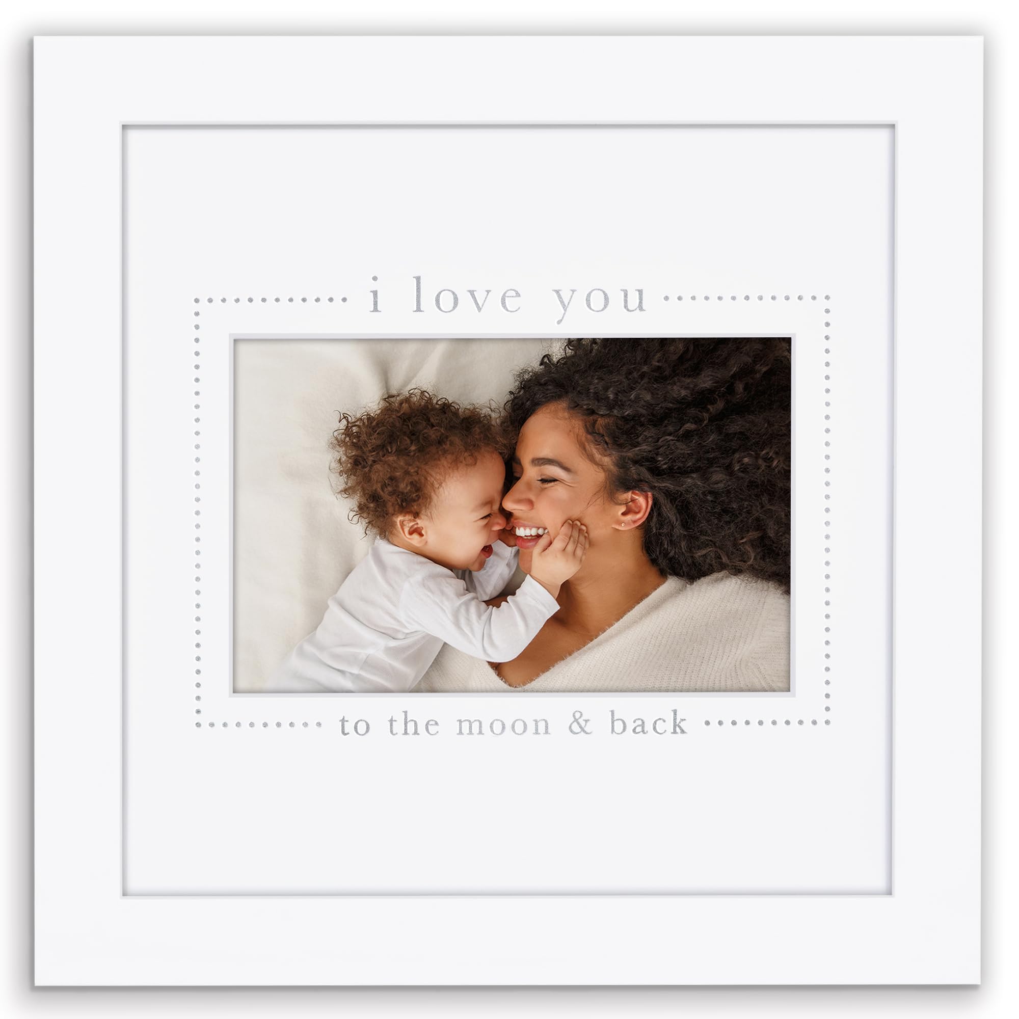 Americanflat Baby Picture Frame with Shatter-Resistant Glass - Use as 8x8 Frame without Mat or 4x6 Frame with 3 Interchangeable 