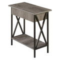 Convenience Concepts Tucson Flip Top End Table with Charging Station 23.75 - Modern Living Room Table with Storage Shelf, Nights