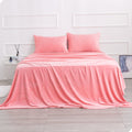 Micro Fleece Bed Sheet Set Twin Size,Velvet Plush Sheets And Pillowcase Set With Extra Deep Pockets, Extra Soft, No Pilling And