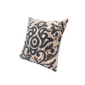 TUP The Urban Port 18 x 18 Square Accent Throw Pillows, Damask Print, Polyester Filler, Set of 2, Cream, Blue, 2 Count