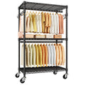 ULIFHOME P1 Rolling Clothes Rack, Portable Wardrobe Closet Holds 500lbs