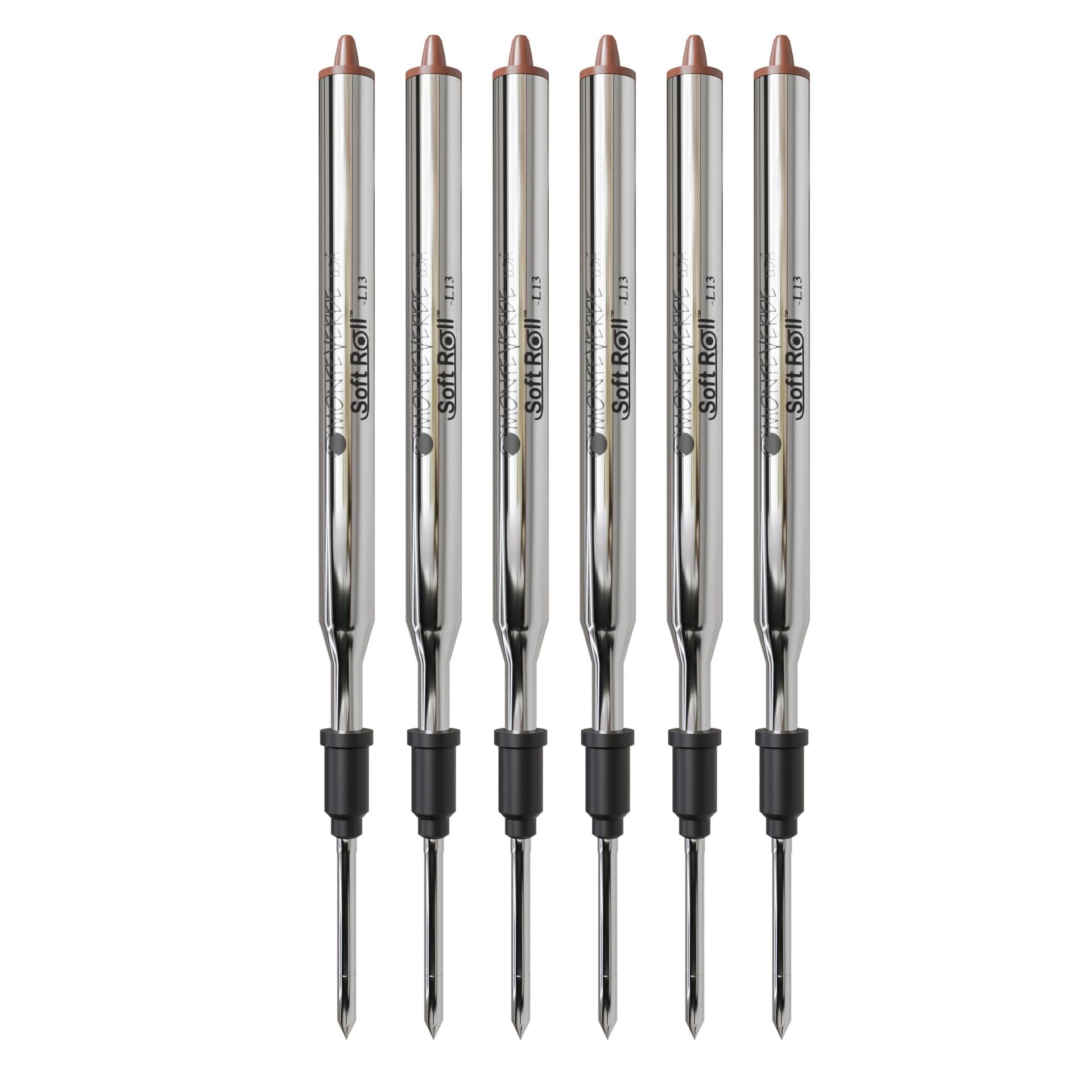 Monteverde Medium Ballpoint Refill For Lamy Ballpoint Pens, 6/Pack, Brown (L133Bn)