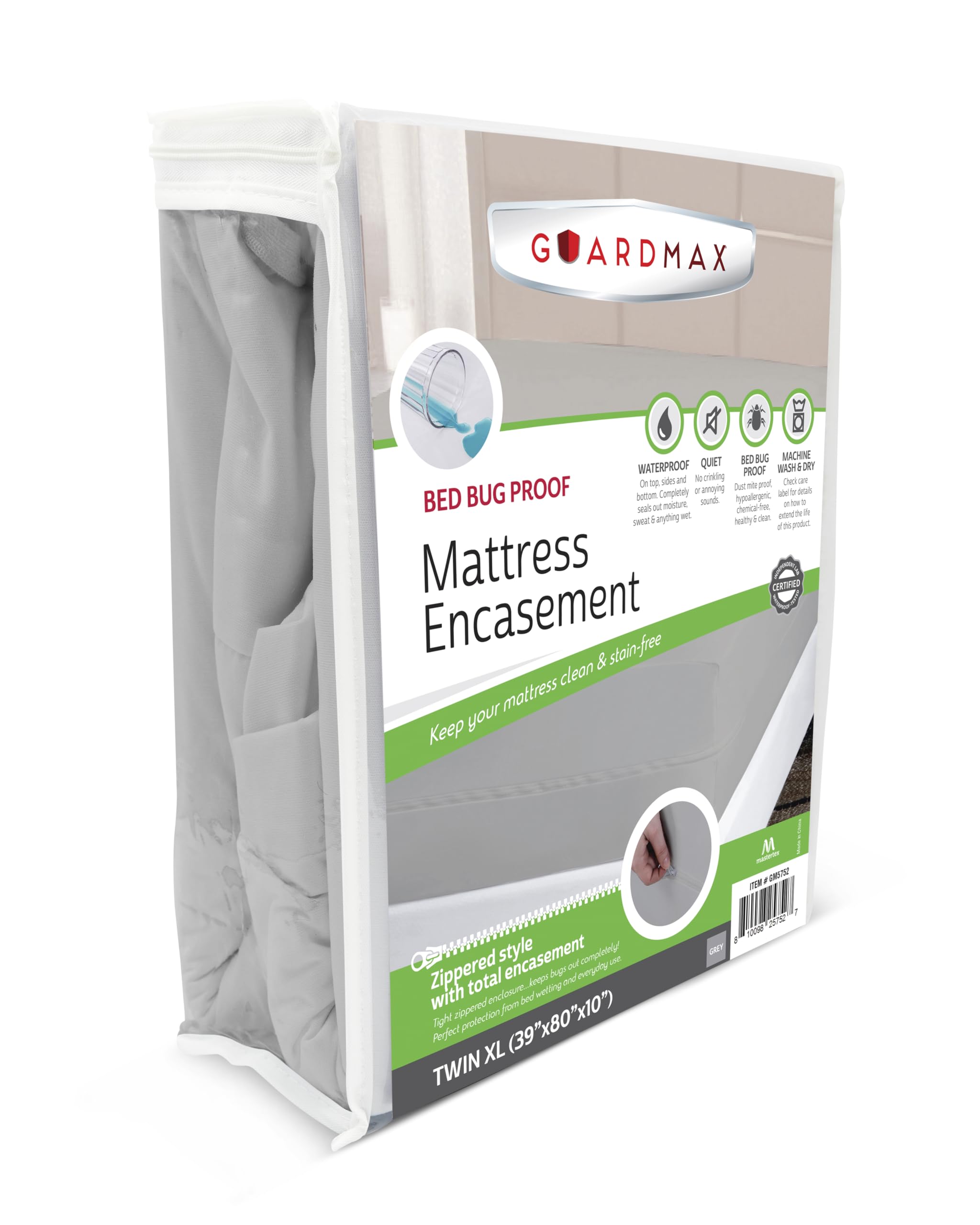 Guardmax Jersey Knitted Twin XL Zippered Mattress Encasement - Waterproof & Bed Bug Proof Mattress Protector - Comfortable, Soft