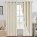 H.VERSAILTEX 100% Blackout Curtains for Bedroom Thermal Insulated Linen Textured Curtains Heat and Full Light Blocking Drapes Li