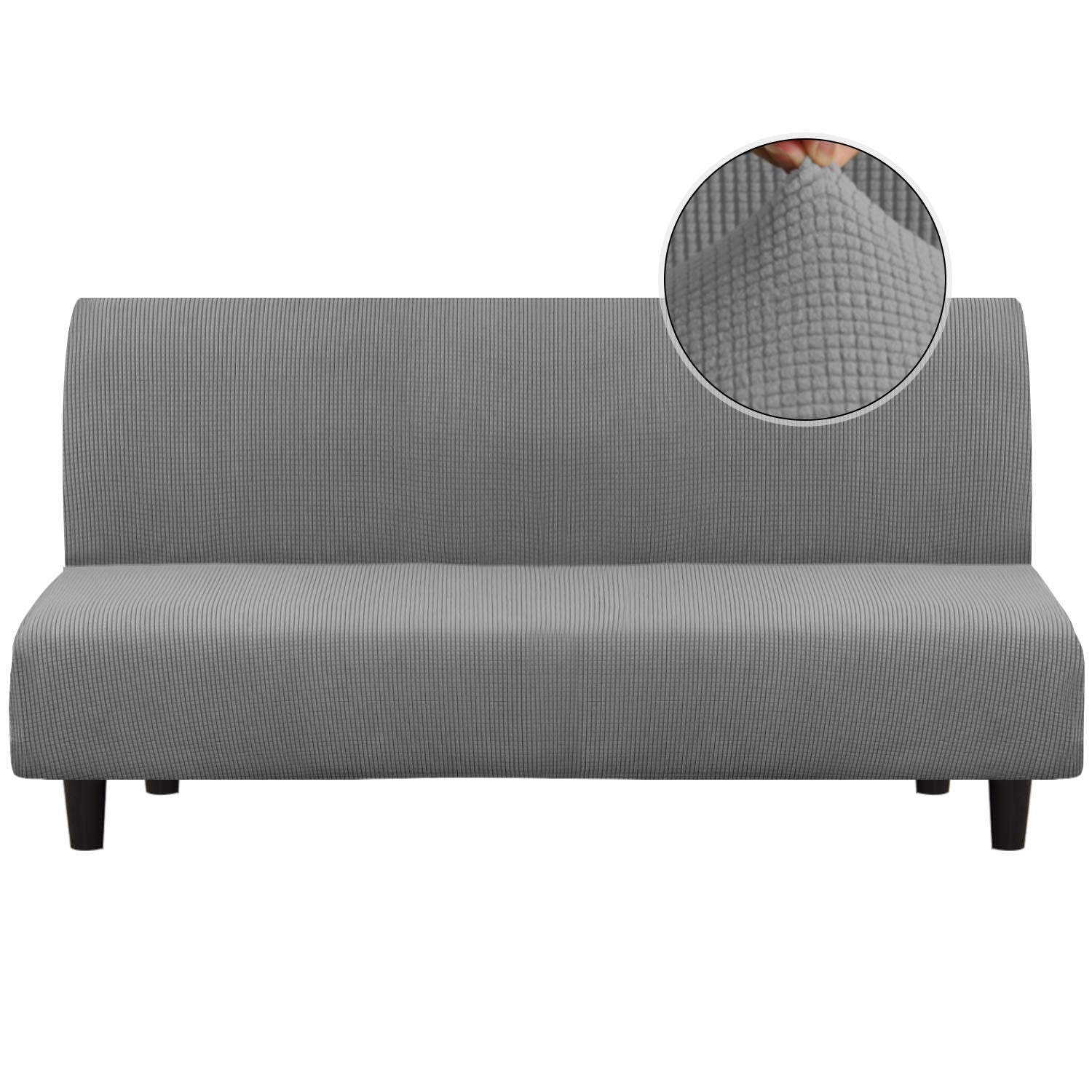 Turquoize Stretch Futon Cover Armless Sofa Cover Sofa Bed Slipcover Futon Couch Cover Furniture Protector With Elastic Bottom Fe