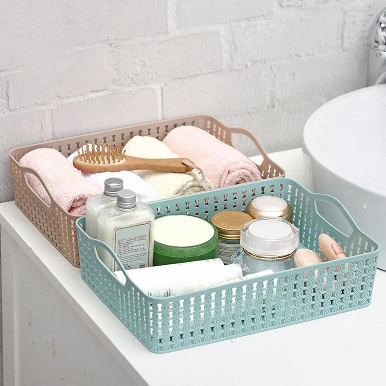 Ubersweet Abs Storage Basket Drawer Cupboard Divider Tidy Organiser Blue