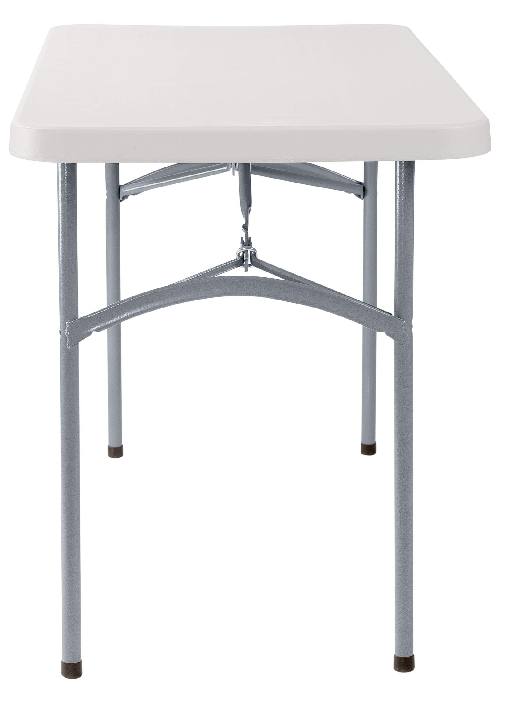 National Public Seating 24&quot; X 48&quot; Plastic Folding Table - Adjustable, Heavy-Duty, Portable, Indoor/Outdoor Table For Office, Camping, Events & Parties – Scratch & Heat Resistant, Speckled Gray