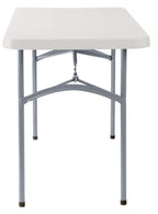 National Public Seating 24" X 48" Plastic Folding Table - Adjustable, Heavy-Duty, Portable, Indoor/Outdoor Table For Office, Camping, Events & Parties – Scratch & Heat Resistant, Speckled Gray