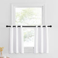 Nicetown Kitchen Curtains 30 Inch Length Heat Blocking Blackout Thermal Insulated Grommet Tier Curtains For Small Window Bathroom Basement, Short Rv Curtains For Camper, Set 2 Panels, Pure White
