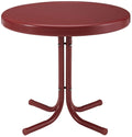 Crosley Furniture Gracie Weather Resistant Retro Metal Outdoor Side Table for Patio, Deck, Porch, Coral Red