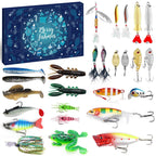 MOVINPE Fishing Advent Calendar for Adult Men Teen Boys, 2024 Fishing Lure Christmas Gifts, 24 Days Topwater Lures Fishing Spoon