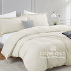 Hearth & Harbor Off White Duvet Cover King Size - 3 Piece King Duvet Cover Set, Soft Double Brushed King Duvet Covers With Butto