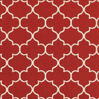 HomeRoots Polypropylene 9’x13’ Red and Ivory Trellis Indoor Outdoor Area Rug