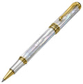 Xezo Maestro Executive Rollerball Pen, Fine Point. Oceanic White Mother Of Pearl With 18K Gold, Platinum Plating. Handmade Gift,