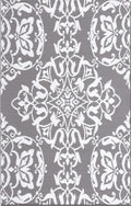 Mad Mats Traditional Outdoor Rug, Reversible Plastic Mat (4' X 6', New Wrought Iron - Cool Silver)