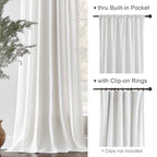 Lazzzy White Velvet Curtains Thermal Insulated Curtains 120 Inch Long Light Filtering Window Drapes For Bedroom Living Room Super Soft Luxury Window Treatment 2 Panels Rod Pocket, W42 X L120