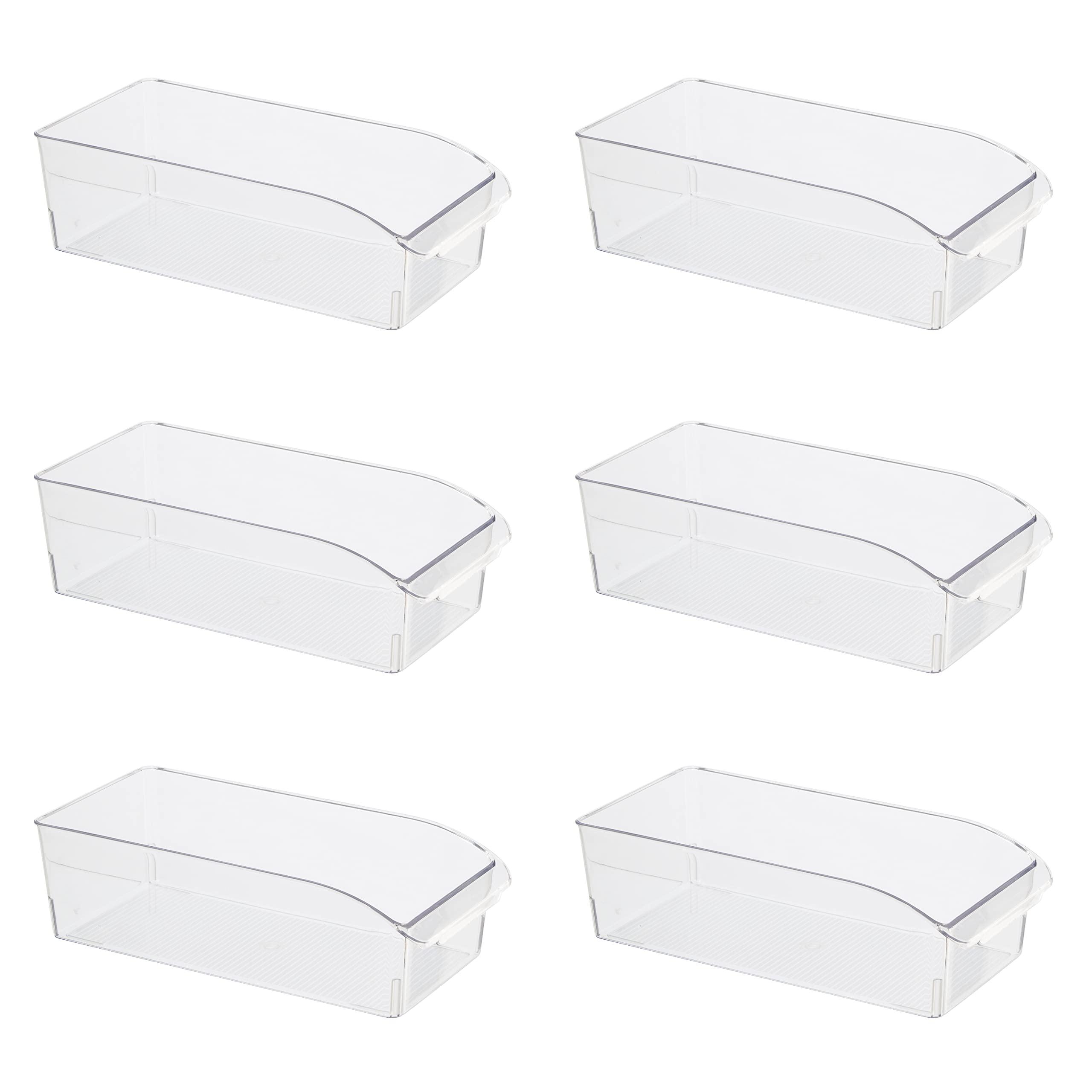 Fridge/Pantry Bin w/Fingergrip Handle (12' x 5.75' x 3.5') Set of 6