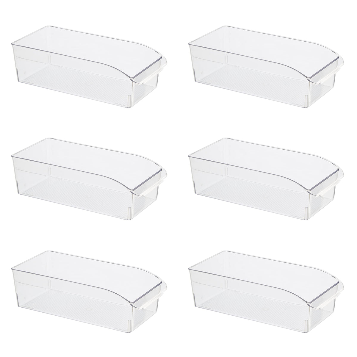 Fridge/Pantry Bin w/Fingergrip Handle (12' x 5.75' x 3.5') Set of 6
