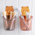 Rolozy Adhesive Toothbrush Holder Set of 2 | Wall Mount Plastic Stand for Toothpaste, Brush, Comb, Lotion | SelfAdhesive Bathro