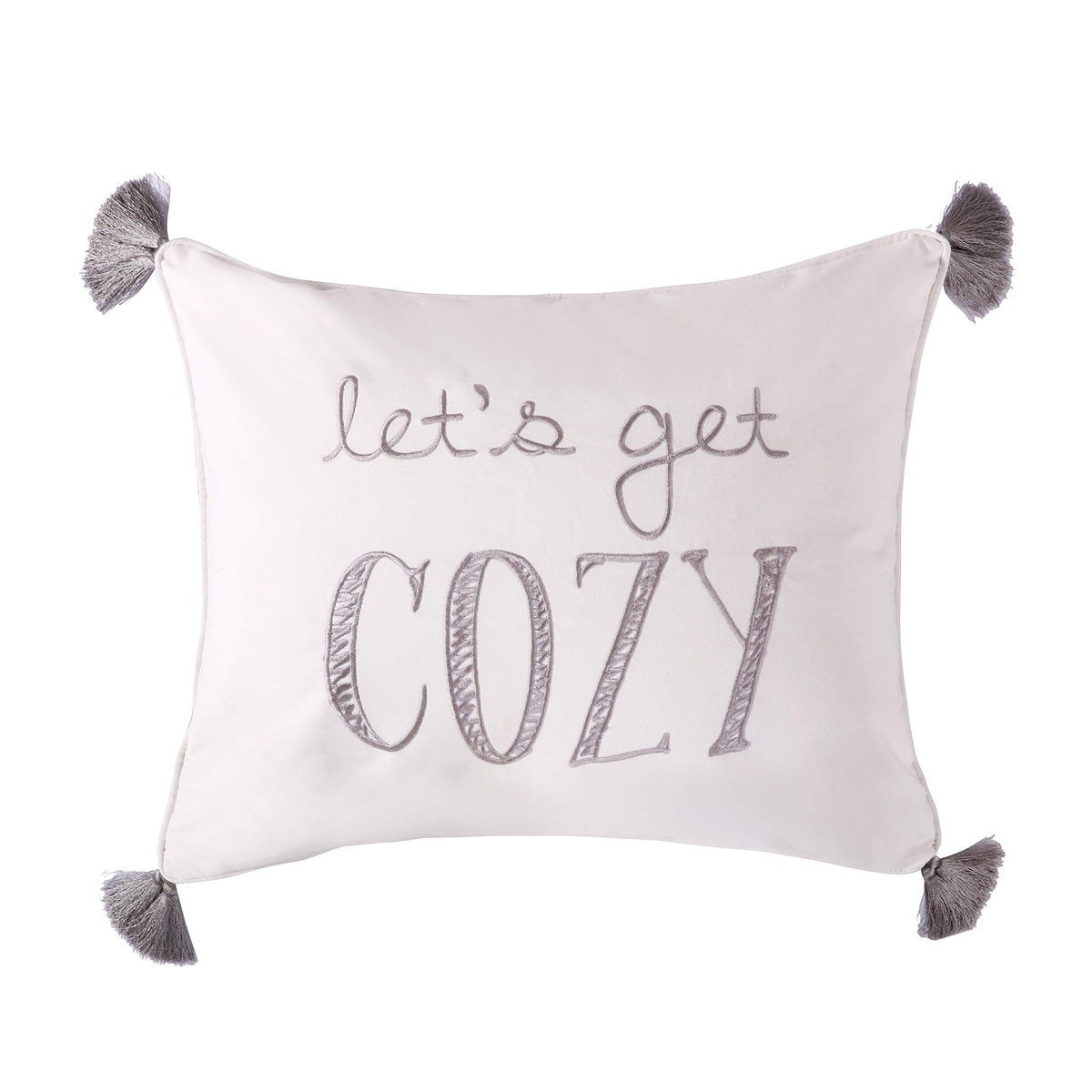 Levtex Home - Camden -Decorative Pillow (14X16In.) - Lets Get Cozy - Grey And Cream
