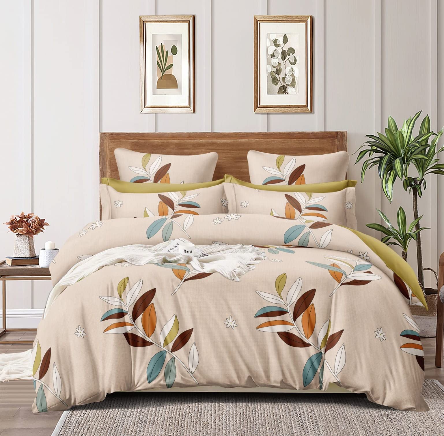 Shopicted Microfibre AllWeather Abstract Printed Reversible Double Bed Comforter Blanket Light Weight Quilt Duvet, (L4)