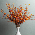 JINGHONG 6 Pack Fall Berry Stems 17'' Tall Orange Pumpkin Picks Fall Branches for Vases Centerpieces Autumn Harvest Festival and