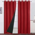 LEMOMO Bright Red Thermal 100% Blackout Curtains/52 x 95 Inch/Set of 2 Panels Room Darkening Curtains for Bedroom and living roo