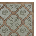 HomeRoots Multi 60% Metal 40% MDF Wood Veneer Green Ethnic Pattern Wood and Metal Wall Plaque
