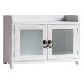 Collective Home - Storage Cabinet, Mini Countertop Cabinet, Distressed Wood Organizer For Kitchen Living Room Bedroom Bathroom Office With Magnetic Door, 14.5 X 6.5 X 10 (White)