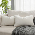 Quafoo Cream White Soft Lumbar Velvet Throw Pillow Covers 16X24 Inch Set Of 2 For Sofa Couch Bed Living Room Decorative Luxury S
