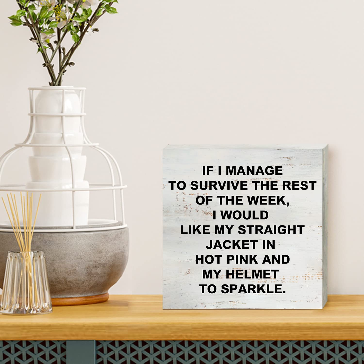 I Match Energies Wooden Box Sign With Saying Desk Decor 5 X 5 Inch Funny Office Box Sign Wood Plaque Block Sign Rustic Home Offi