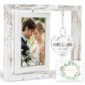 PIKPEOD Wedding Gifts for Couples 2025, Bridal Shower Gifts, Rotating Wedding Picture Frame 4x6, Engagement Gifts for Couples Ne