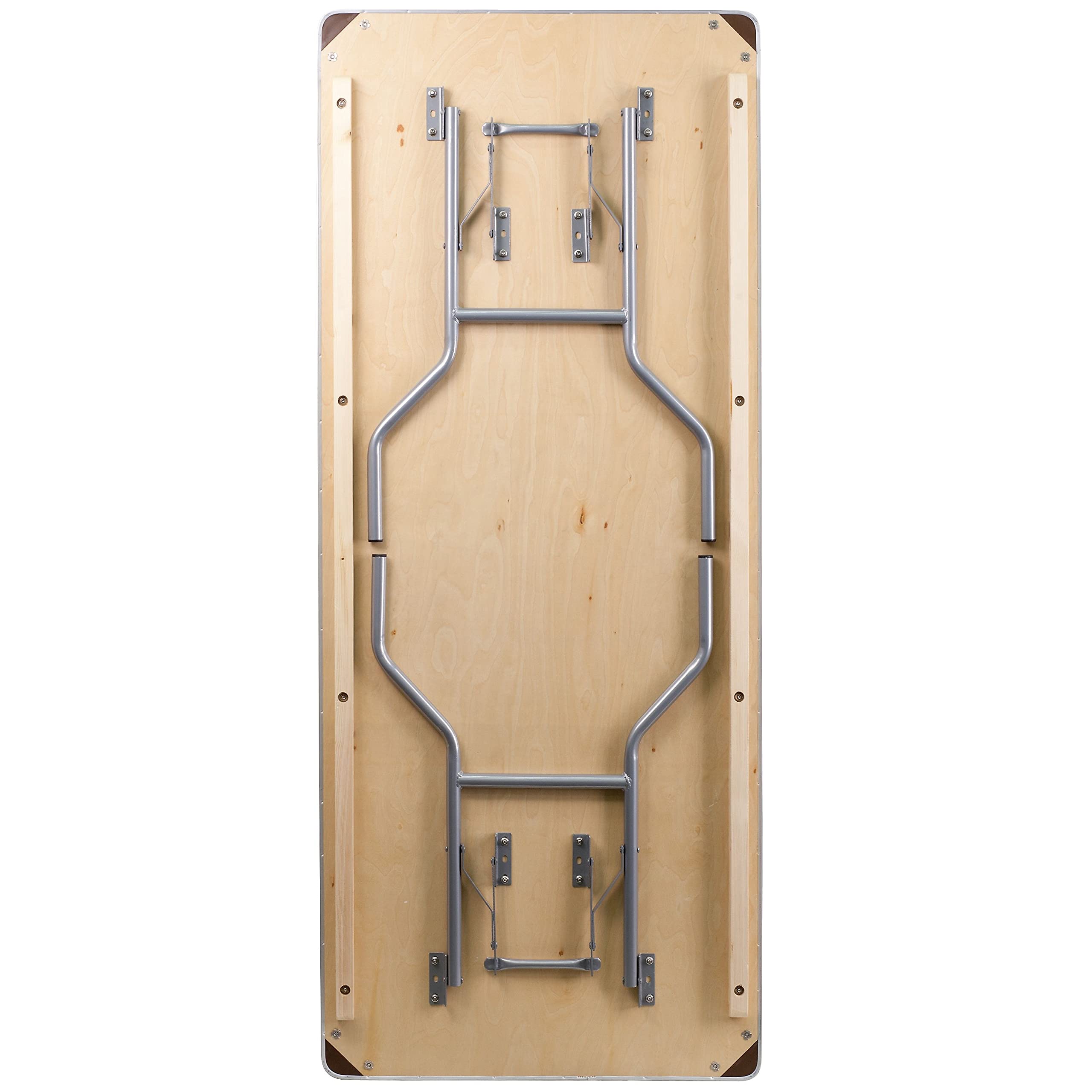 Flash Furniture 072Birchm 30X72 Rectangular Heavy Duty Birchwood Folding Banquet Table, Silver