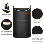 Kingsuslay 36''X 22'' Xl Hanging Laundry Hamper, Black Hanging Hamper Bag With Large Openging,Over Door Hamper And Hanging Laund