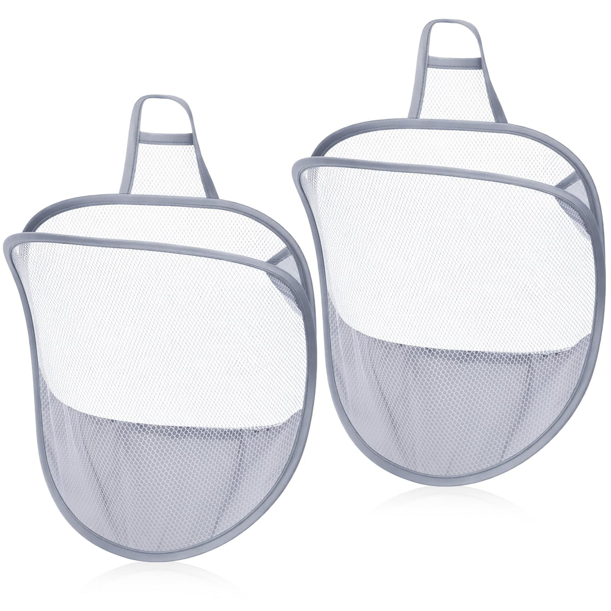 2 Pack Mesh Hanging Laundry Hamper, Small Foldable Wall Laundry Baskets SpaceSaving Wall Hamper Portable Dirty Clothes Organize