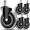 RidRed Office Chair Wheels - Replacement Rubber Wheels - Universal Fit 3 Inch Chair Casters, Heavy-Duty Chair Wheels, Noise Free