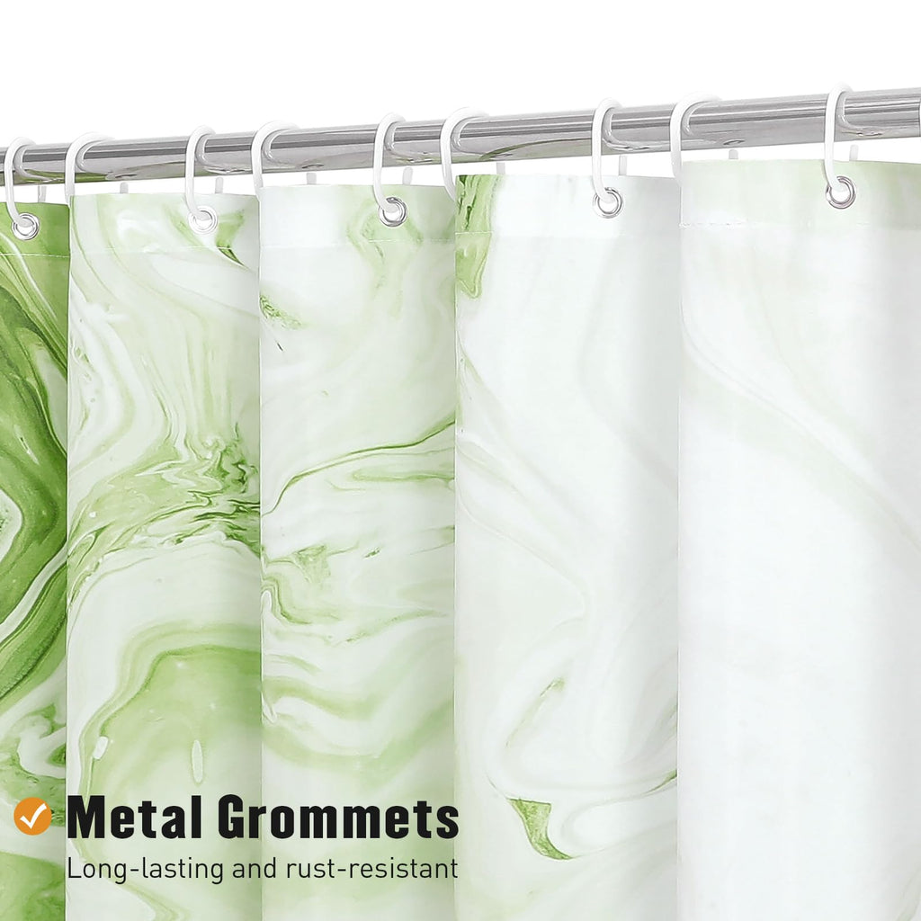 Mitovilla Sage Green Marble Shower Curtain, Modern Ombre Fabric Cloth Shower Curtains For Luxury Bathroom Decor, Abstract Waterc