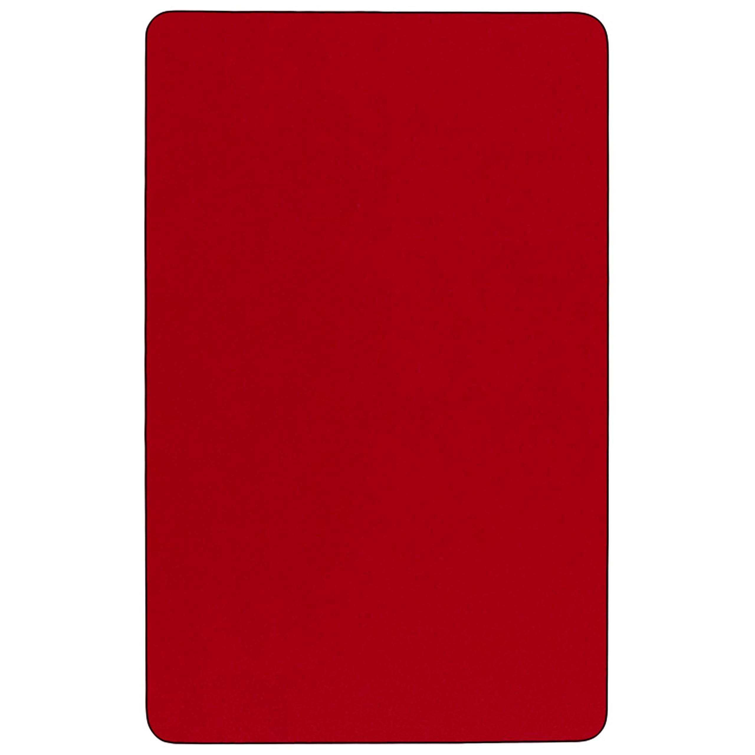 Flash Furniture Wren 30''W x 48''L Rectangular Red Thermal Laminate Activity Table - Standard Height Adjustable Legs