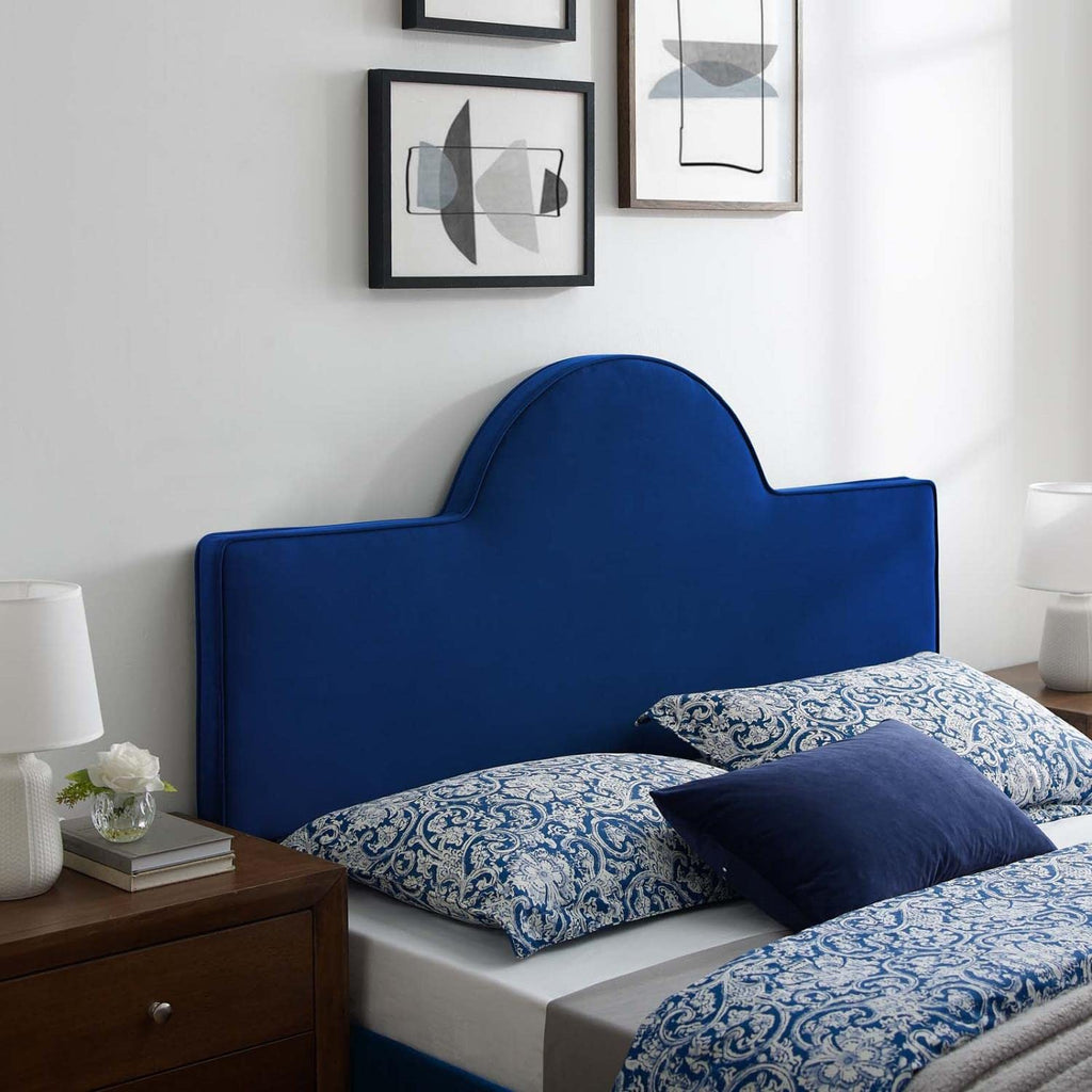 Modway Dawn Performance Velvet Headboard, Full/Queen, Navy