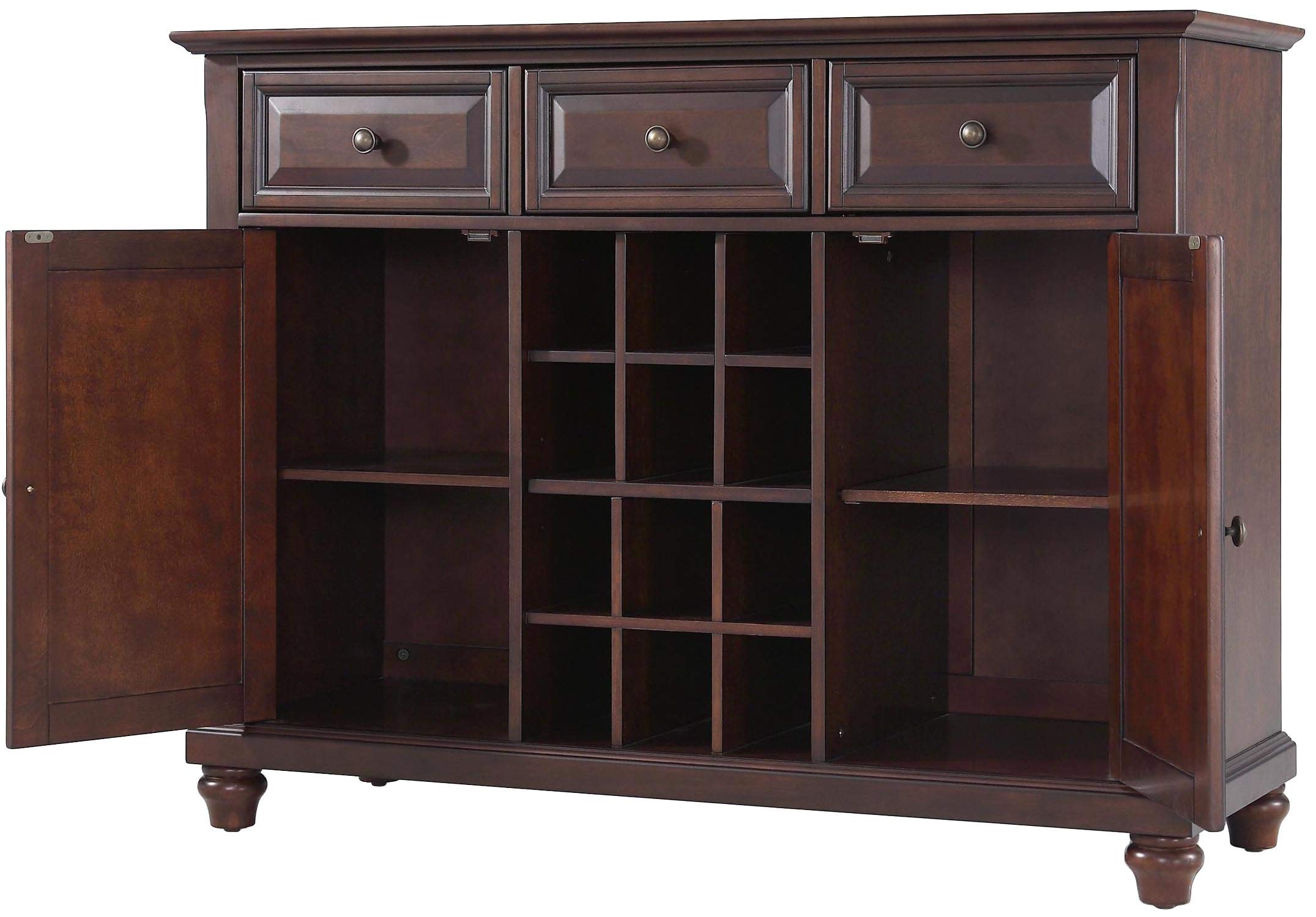 Crosley Furniture Cambridge Wine Buffet/Sideboard - Vintage Mahogany
