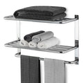 Bathroom Towel Rack with Tower Bars - SUS 304 Stainless Steel Lavatory Bath Towel Shelf Wall Mount Towel Holder Polished Surface