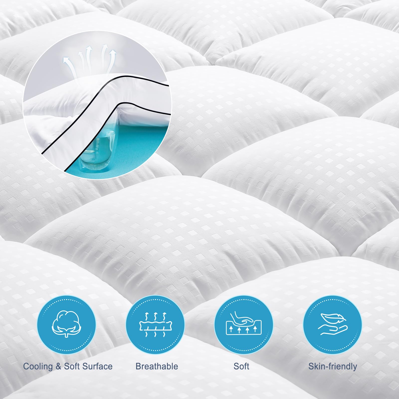 Masvis Twin Size Dual Layer 4 Inch Memory Foam Mattress Topper, 2 Inch Gel Memory Foam And 2 Inch Cooling Pillow Top Mattress Pa