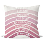 Qiyuhoy Boho Rainbow Classroom Throw Pillow Covers, Book Center Calming Corner Playroom Decor Pillow Case, Pink Pillow Cover, I