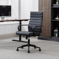 Okeysen Leather Office Desk Chair, Conference Room Chairs Executive Chair Ribbed, Ergonomic Height Adjustable Swivel Rolling Cha