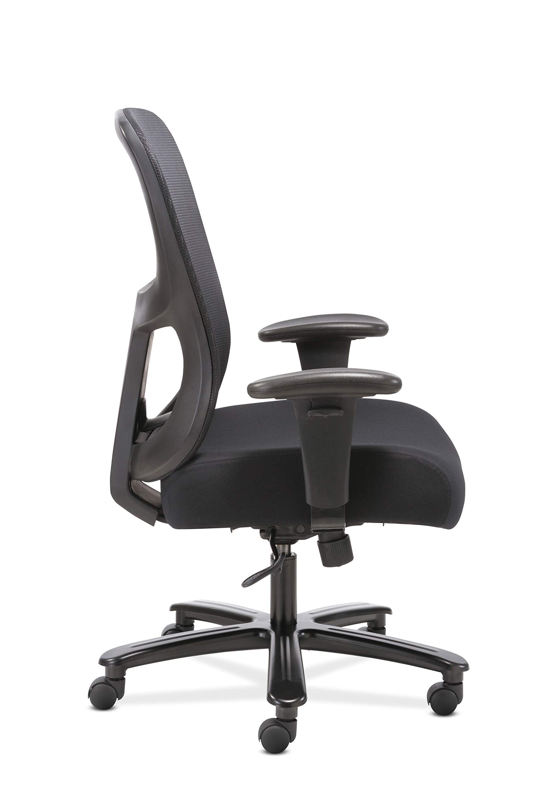 HON Sadie Big and Tall Mesh Back Chair, with Height Arms, Adjustable Lumbar, 30.31D x 30.31W x 42.91H in, Black