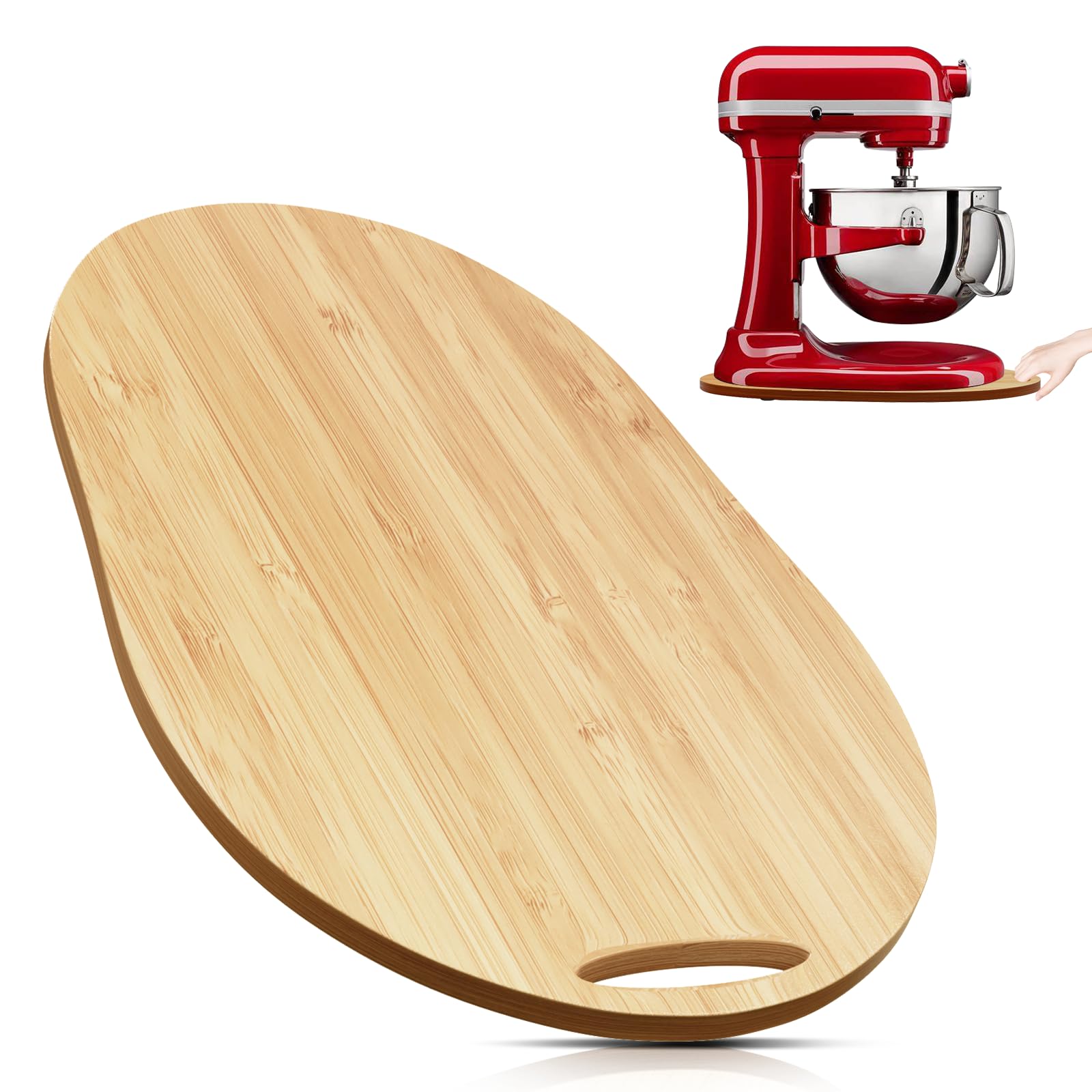 Kitchen Appliance Slider Mat For Kitchen Aid 5-8Qt Bowl Lift Stand Mixers, Bamboo Slide Board Compatible With 5-8Qt Professional
