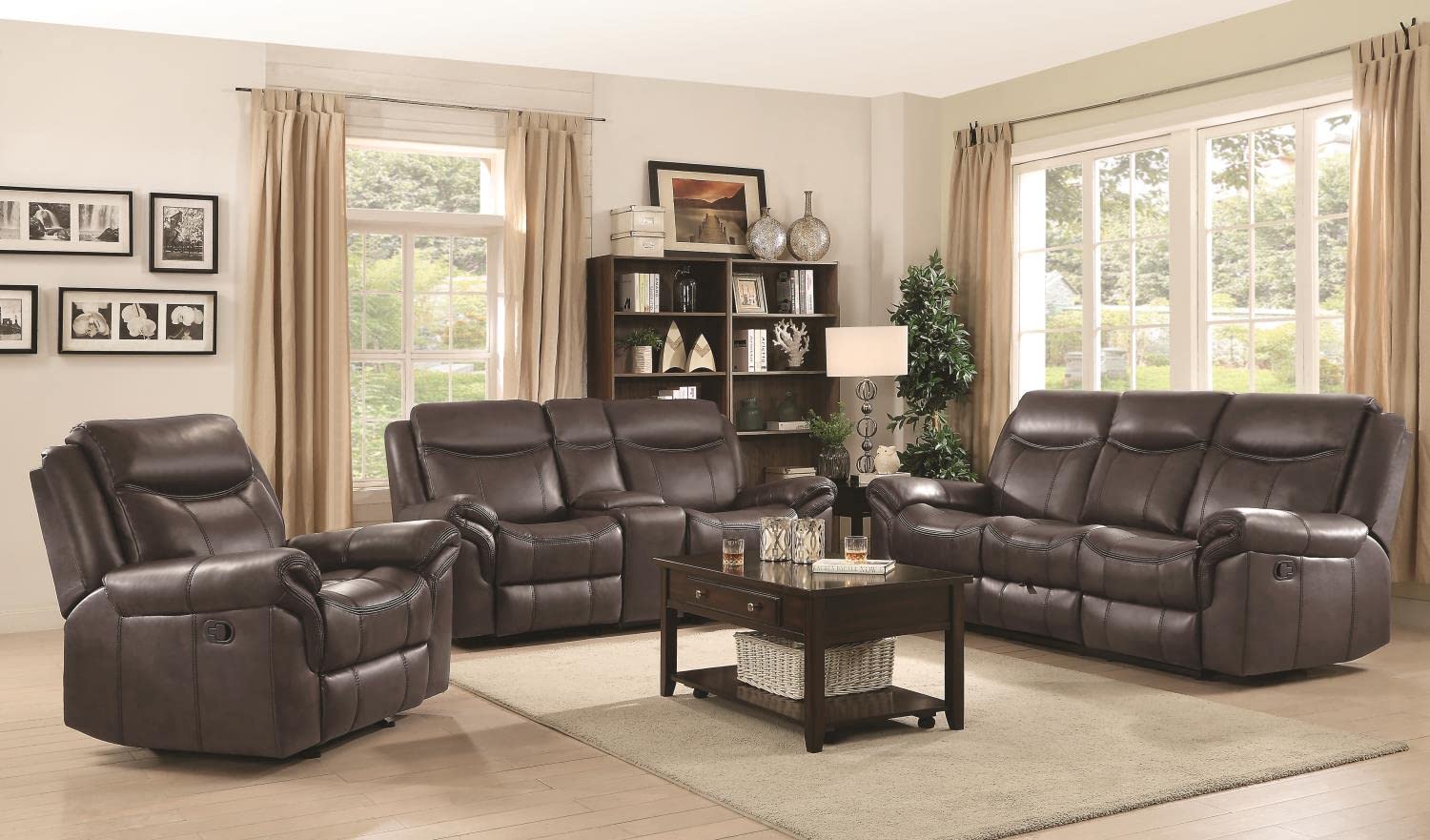 Coaster Sawyer 3-Piece Living Room Set Macchiato Cocoa