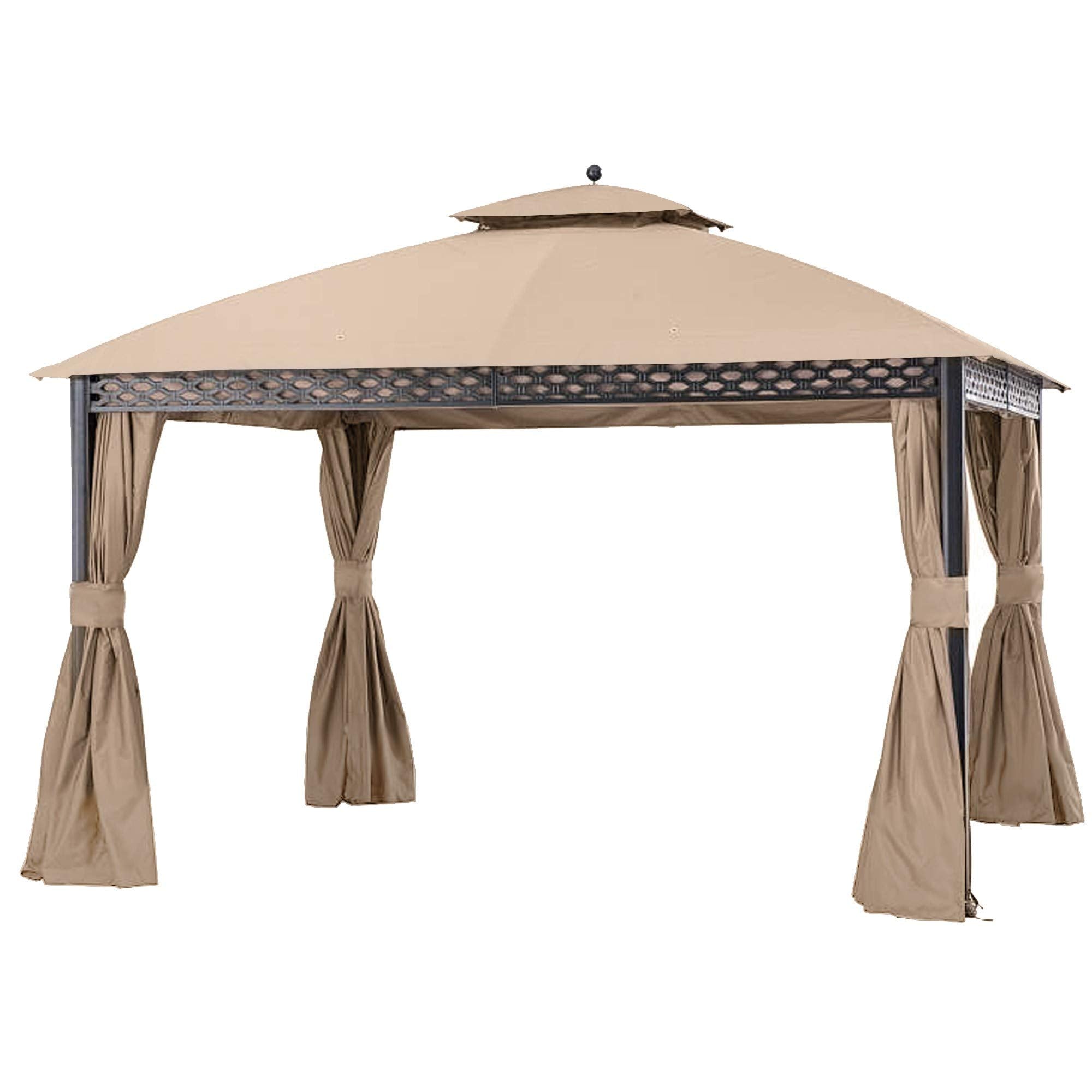 Garden Winds Replacement Canopy Top Cover for Oakmont Gazebo - 350 - Beige - Model L-GZ1188PST-A