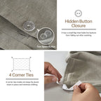 Simple&Opulence French Linen Duvet Cover Set 78'' X 86''- 3 Pieces (1 Comforter Cover,2 Pillowcases)- Natural Flax Cotton Blend-